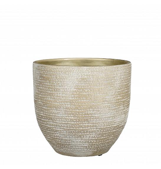 Okrasni lonec Carrie champagne metallic Ø29 h.26 cm