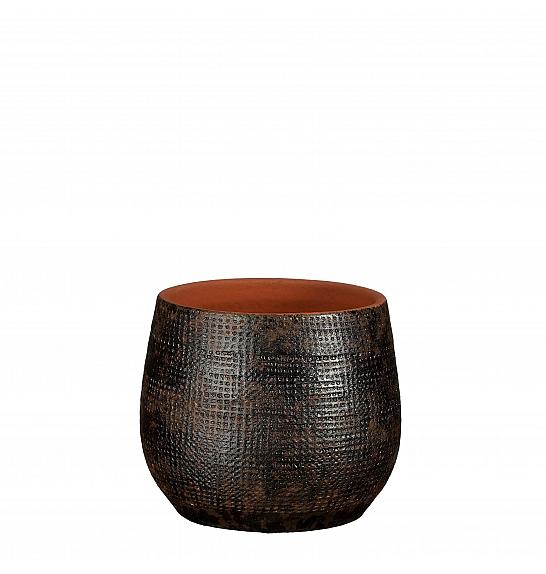 Okrasni lonec Enrique brown Ø16 h.13,5 cm