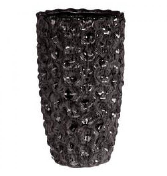 Okrasna vaza Dented temno siv Ø15 h.25 cm