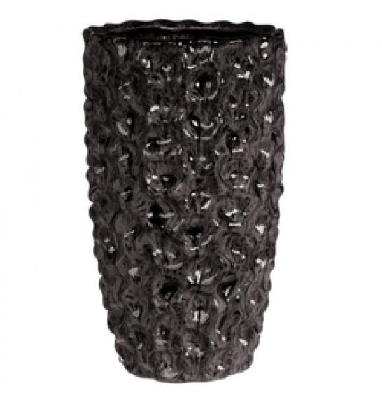 Okrasna vaza Dented temno siv Ø15 h.20 cm