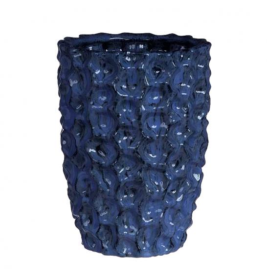 Okrasna vaza Dented moder Ø15 h.25 cm